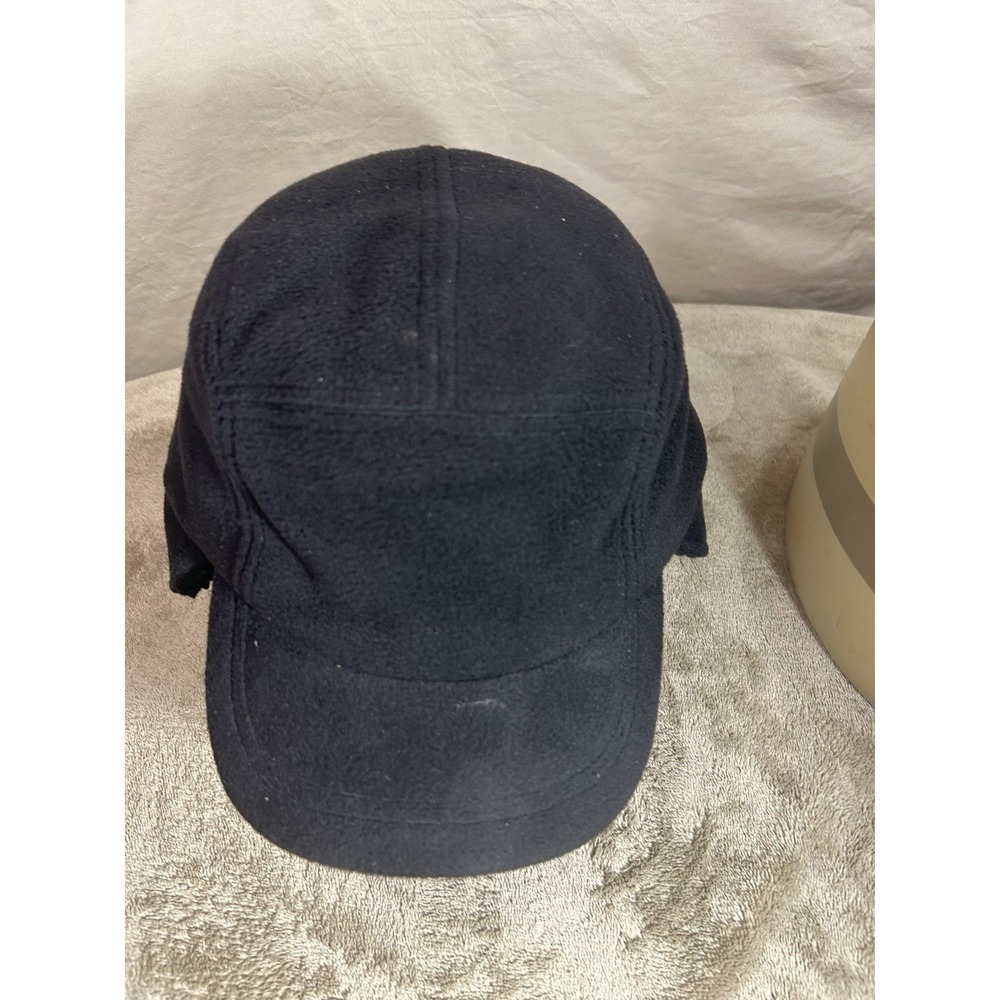 Turtle Fur Adult XL Black Fleece Earflap Baseball Cap Winter Plaid Lined Hat